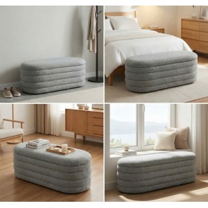88010014 : Ghế Băng Hình Bầu Dục - Màu Xám